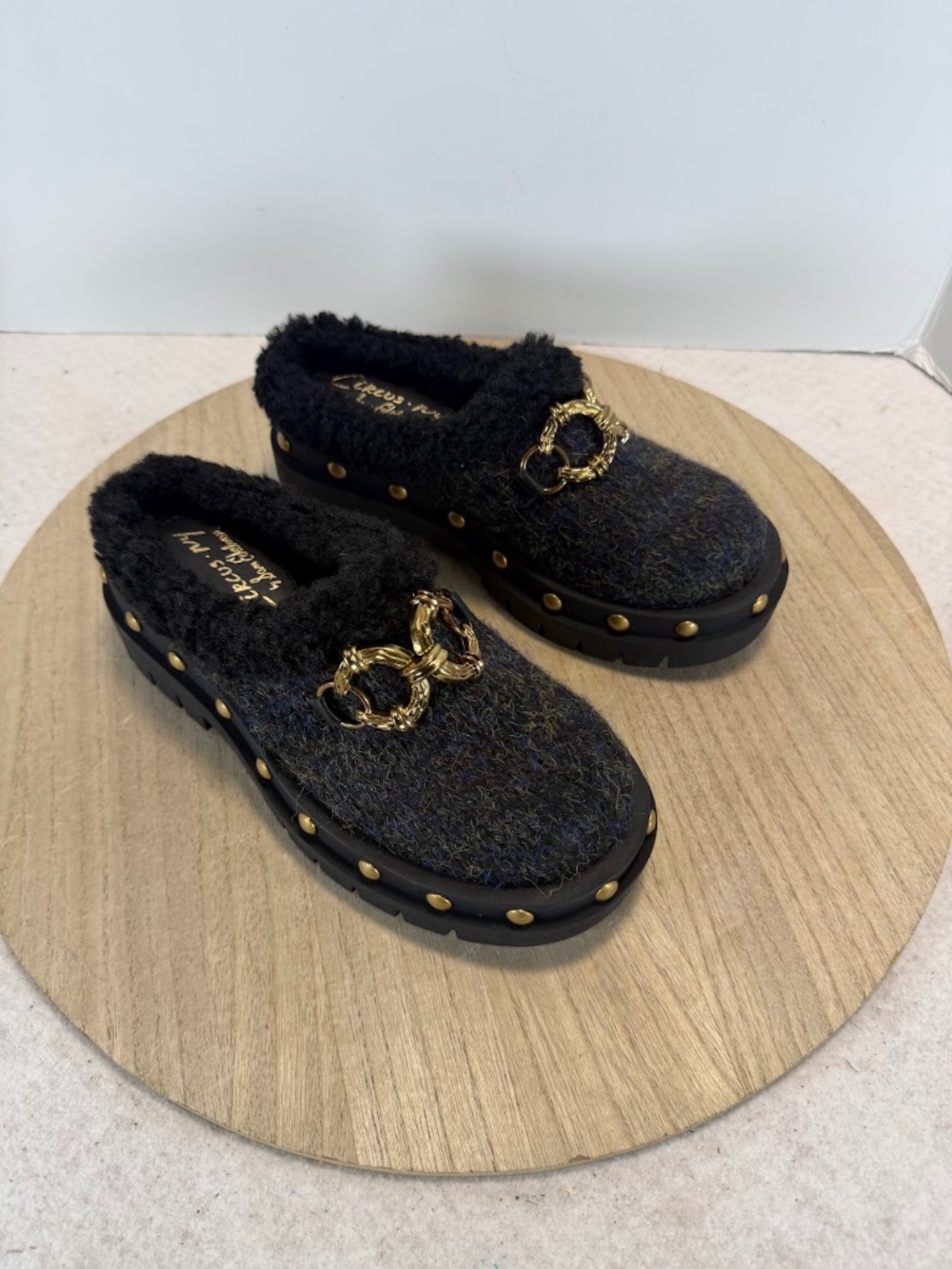 Circus NY Sam Edelman Annie Cozy Clogs Womens 6 Black Faux Fur NWOT